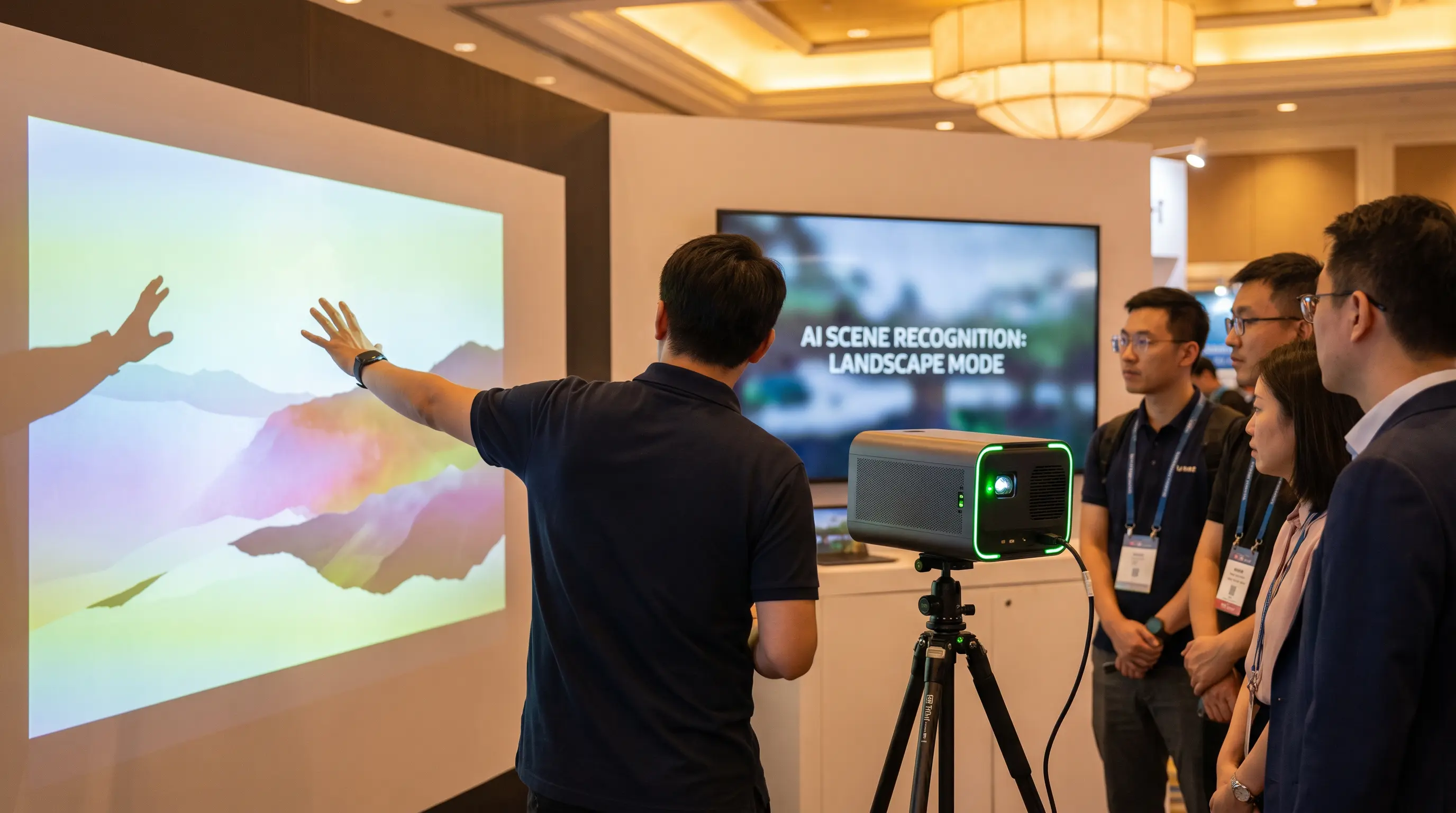 AI smart projector demo with gesture control AI smart projector demo with gesture control