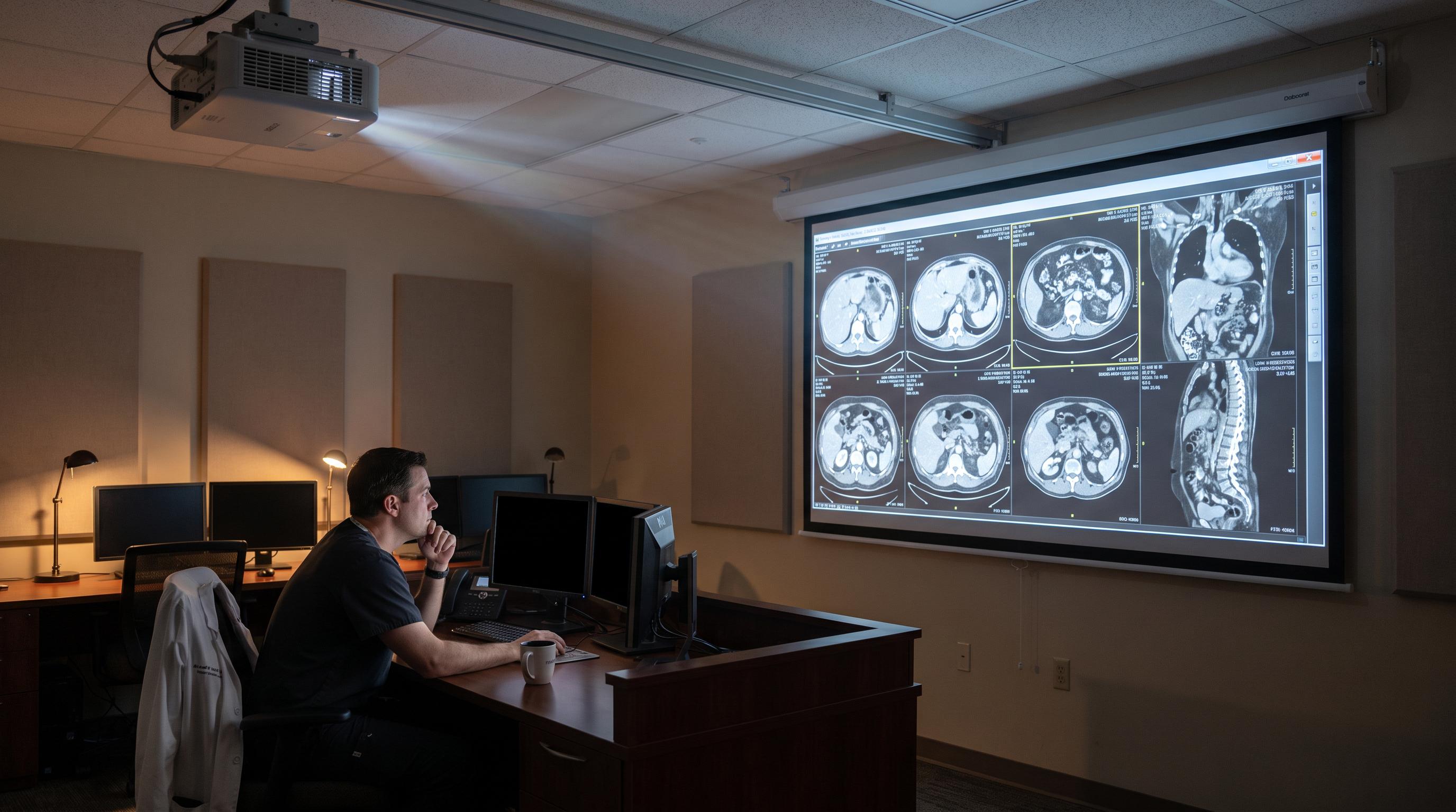 Radiology reading room projector setup
