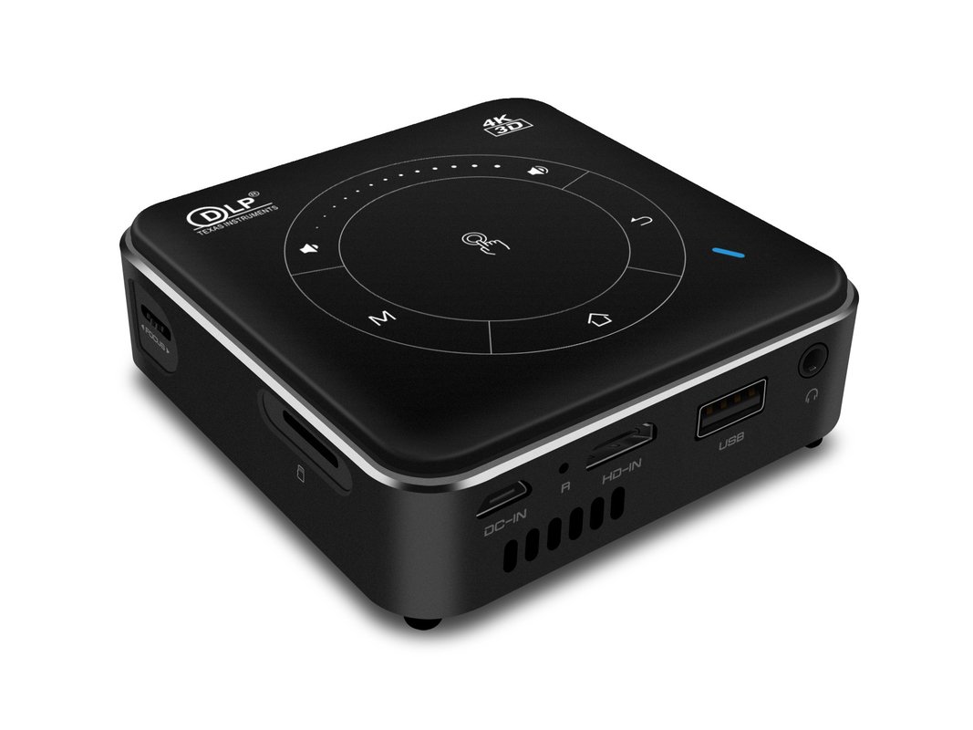 Smart Android 4K 1080P Mini DLP LED Projector Brightness 5000 Lumens
