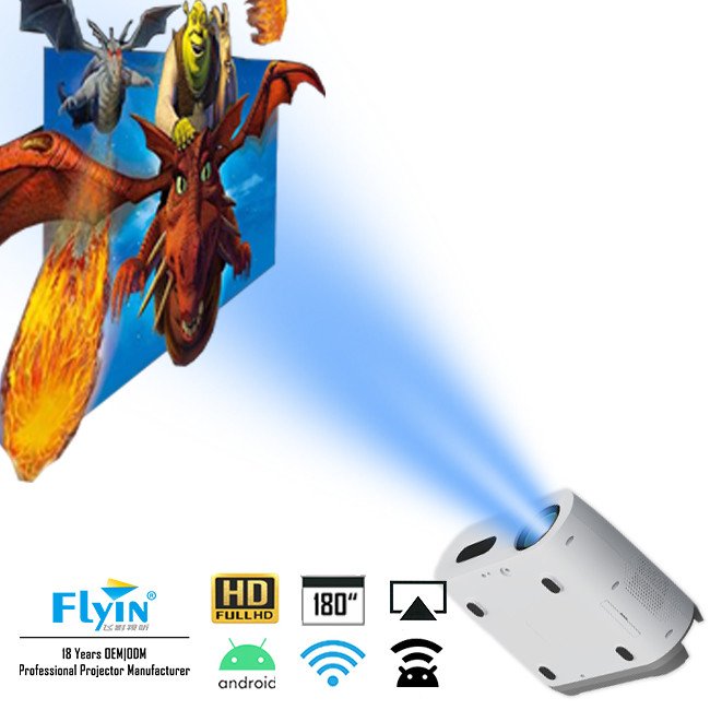 Portable Mini Multimedia Micro Wifi Projector Android 9.0 4K Wifi FULL HD