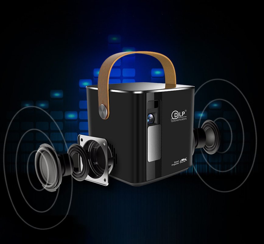 Smart Mini Android 9 DLP LED Projector 6000 LUMENS With Battery
